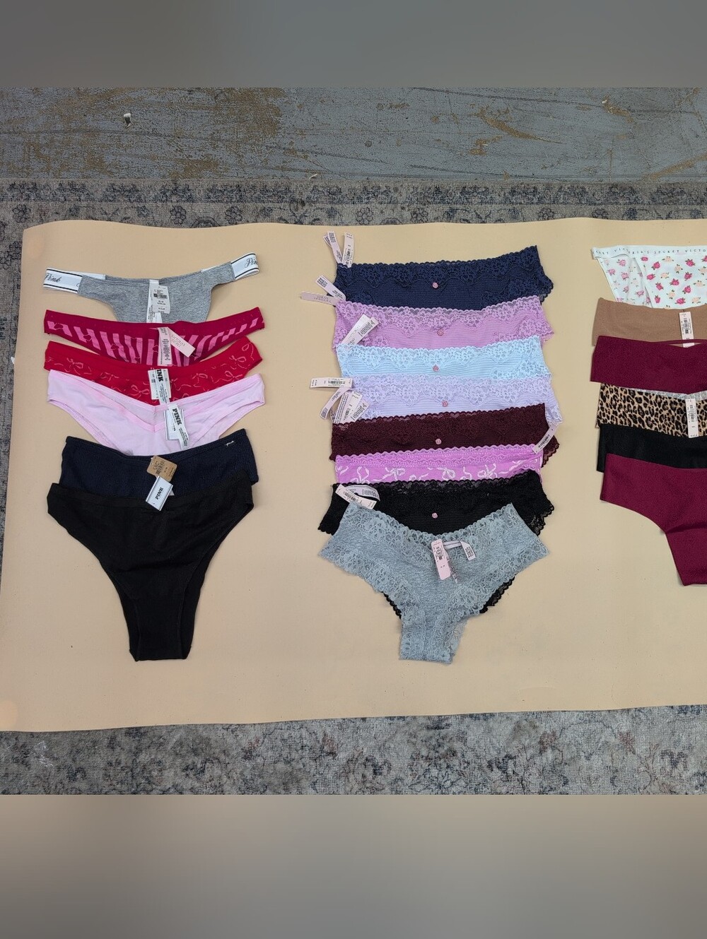 Victoria Secret PINK Assorted Styles Colors Panties Size Medium Lot of 20